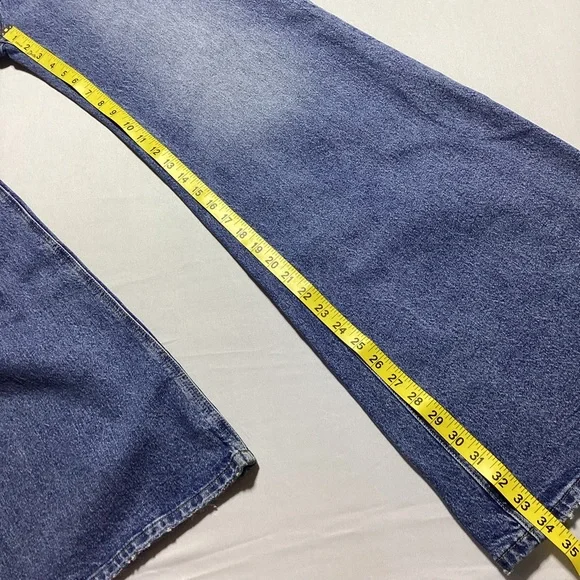 Petra High Rise Comfort Wide Flare Blue Women's Jeans - Picture 11 of 14